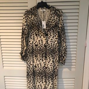 Leo print trench coat